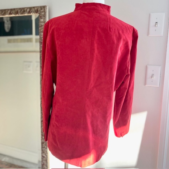 Halston Sportswear Ultra Suede Cherry Red Jacket Vintage - Picture 8 of 8
